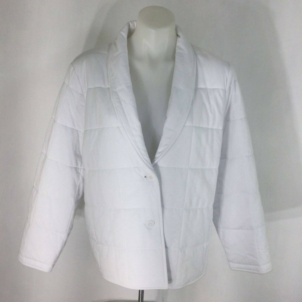 Eileen Fisher Quilted Organic Cotton Jersey Jacket - Picture 11 of 12